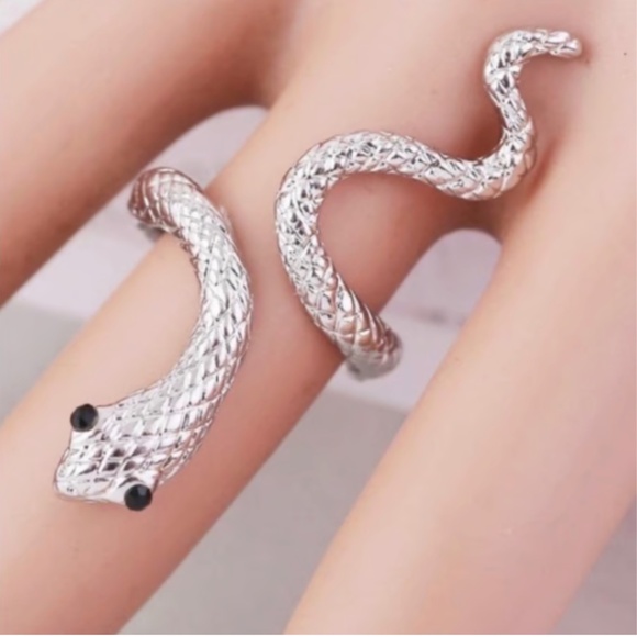 Silver Tone Adjustable Snake Ring - Picture 3 of 5